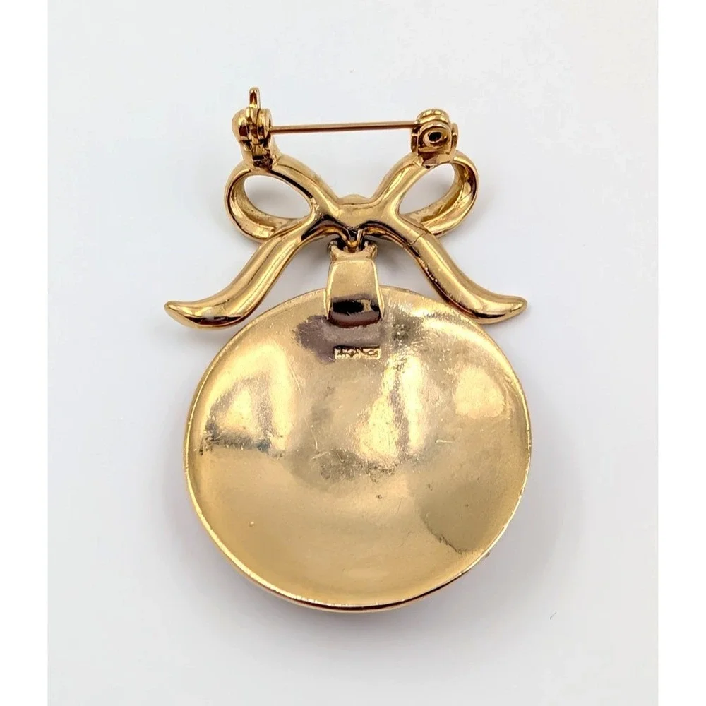 Monet Vintage Brooch Gold Tone Lot of 4 Holiday Christmas‎ Enamel Signed